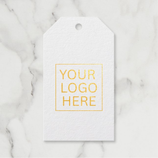 Einfache Minimalistische Logo- und Textwerbung Geschenkanhänger (Vorderseite)