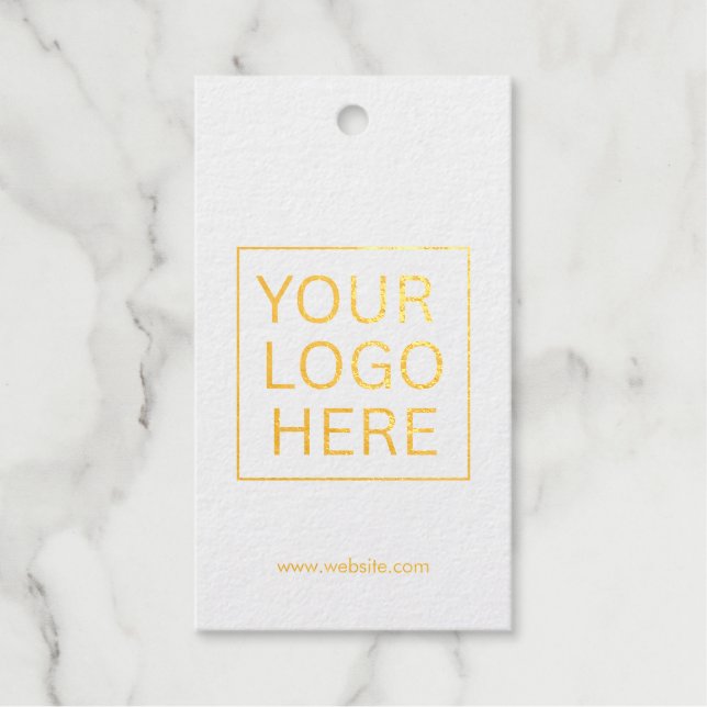 Einfache Minimalistische Logo- und Textwerbung Geschenkanhänger (Vorderseite)
