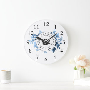 Einfache Minimalistische Logo- und Textwerbung Große Wanduhr