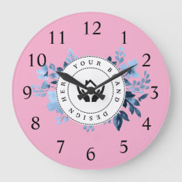 Einfache Minimalistische Logo- und Textwerbung Große Wanduhr