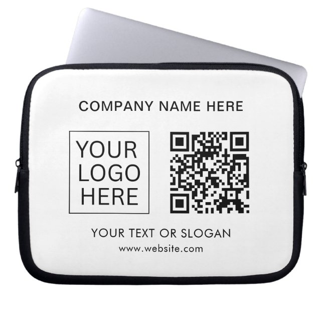 Einfache Minimalistische Logo- und Textwerbung Laptopschutzhülle (Vorderseite)