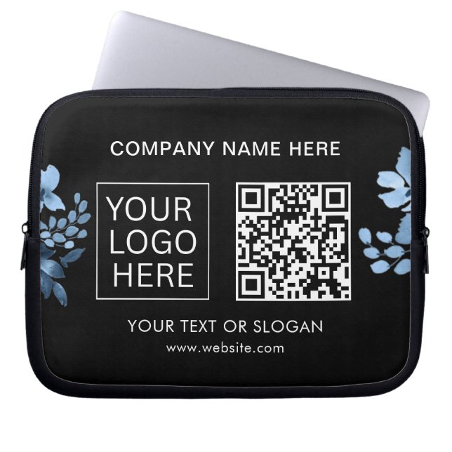Einfache Minimalistische Logo- und Textwerbung Laptopschutzhülle (Vorderseite)