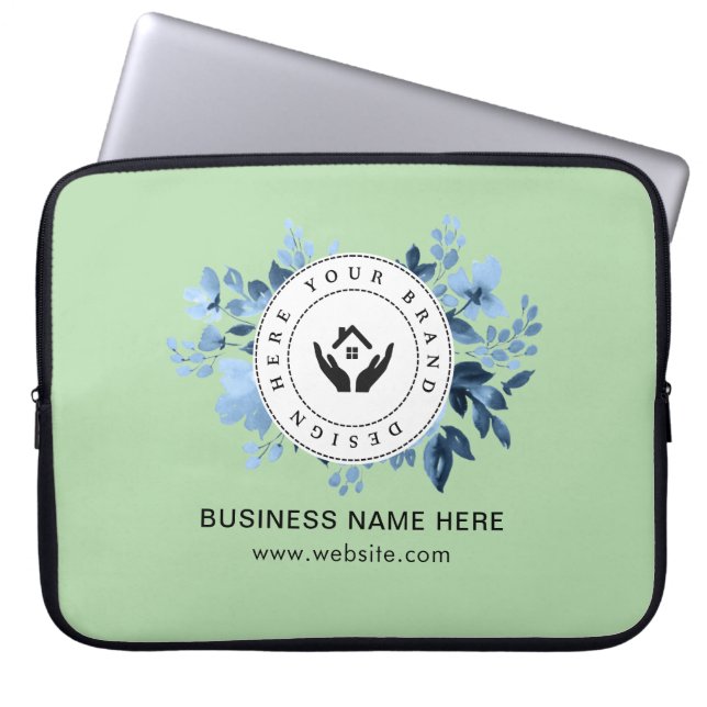 Einfache Minimalistische Logo- und Textwerbung Laptopschutzhülle (Vorderseite)