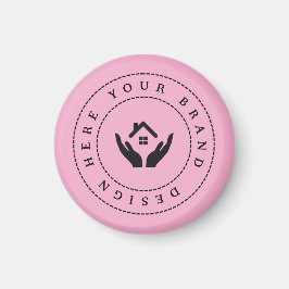 Einfache Minimalistische Logo- und Textwerbung Magnet