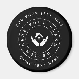 Einfache Minimalistische Logo- und Textwerbung Magnet