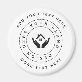 Einfache Minimalistische Logo- und Textwerbung Magnet