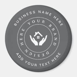 Einfache Minimalistische Logo- und Textwerbung Magnet