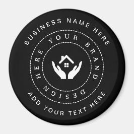 Einfache Minimalistische Logo- und Textwerbung Magnet