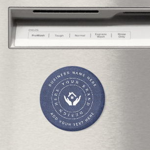 Einfache Minimalistische Logo- und Textwerbung Magnet