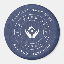 Einfache Minimalistische Logo- und Textwerbung Magnet