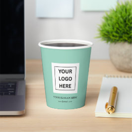 Einfache Minimalistische Logo- und Textwerbung Pappbecher
