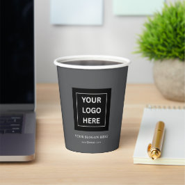 Einfache Minimalistische Logo- und Textwerbung Pappbecher