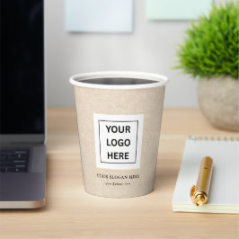 Einfache Minimalistische Logo- und Textwerbung Pappbecher