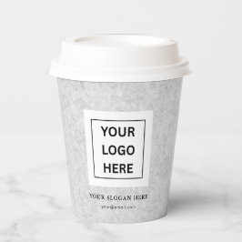 Einfache Minimalistische Logo- und Textwerbung Pappbecher