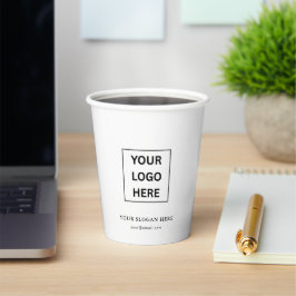 Einfache Minimalistische Logo- und Textwerbung Pappbecher