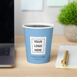 Einfache Minimalistische Logo- und Textwerbung Pappbecher