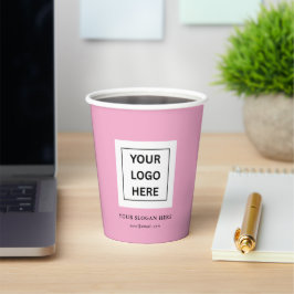 Einfache Minimalistische Logo- und Textwerbung Pappbecher