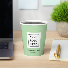 Einfache Minimalistische Logo- und Textwerbung Pappbecher