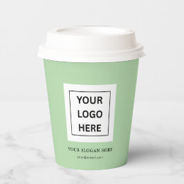 Einfache Minimalistische Logo- und Textwerbung Pappbecher