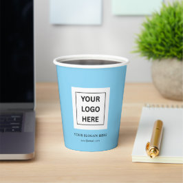 Einfache Minimalistische Logo- und Textwerbung Pappbecher