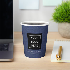 Einfache Minimalistische Logo- und Textwerbung Pappbecher