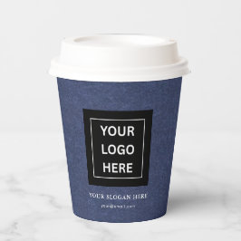 Einfache Minimalistische Logo- und Textwerbung Pappbecher