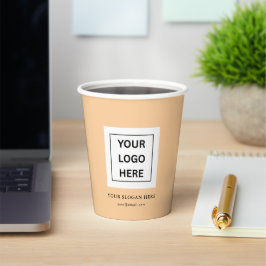 Einfache Minimalistische Logo- und Textwerbung Pappbecher