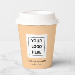 Einfache Minimalistische Logo- und Textwerbung Pappbecher