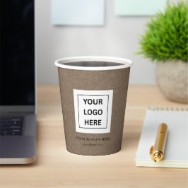 Einfache Minimalistische Logo- und Textwerbung Pappbecher