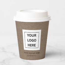 Einfache Minimalistische Logo- und Textwerbung Pappbecher