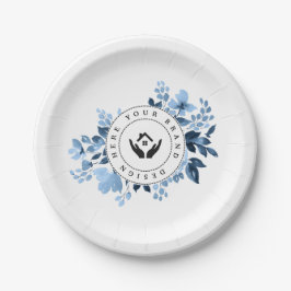 Einfache Minimalistische Logo- und Textwerbung Pappteller