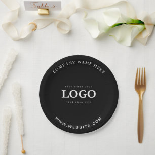Einfache Minimalistische Logo- und Textwerbung Pappteller