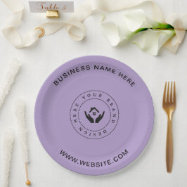 Einfache Minimalistische Logo- und Textwerbung Pappteller