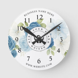 Einfache Minimalistische Logo- und Textwerbung Runde Wanduhr