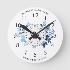 Einfache Minimalistische Logo- und Textwerbung Runde Wanduhr