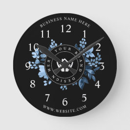 Einfache Minimalistische Logo- und Textwerbung Runde Wanduhr