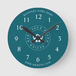 Einfache Minimalistische Logo- und Textwerbung Runde Wanduhr