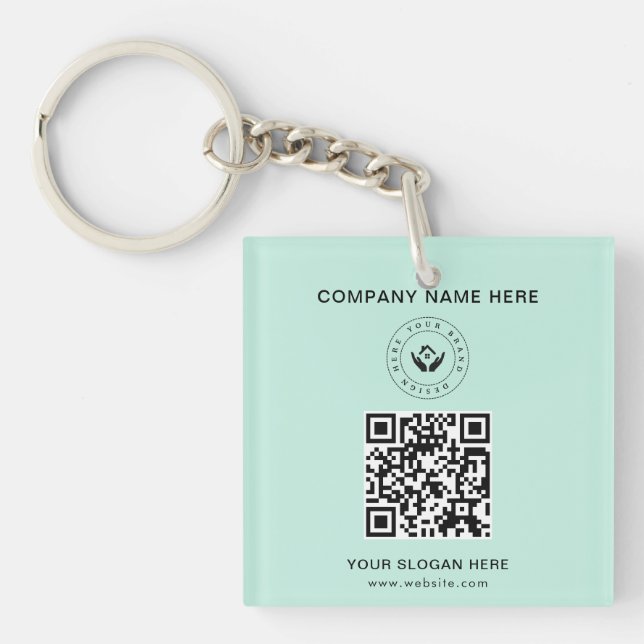 Einfache Minimalistische Logo- und Textwerbung Schlüsselanhänger (Vorderseite)