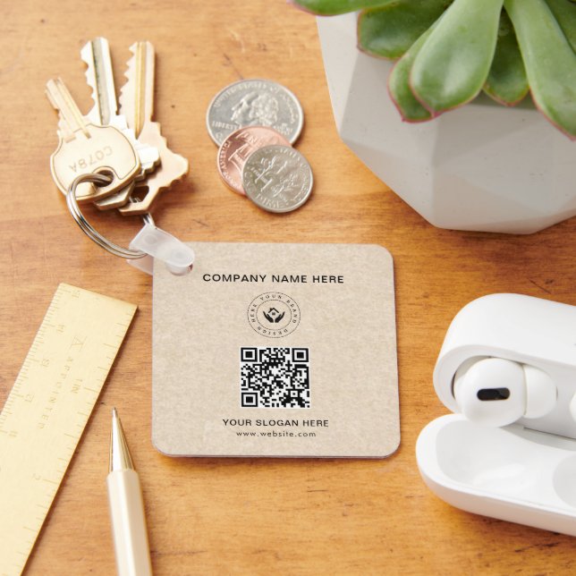 Einfache Minimalistische Logo- und Textwerbung Schlüsselanhänger (Schreibtisch)