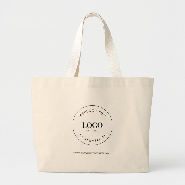 Einfache Minimalistische Logo-Werbeaktion Jumbo Stoffbeutel (Vorne)
