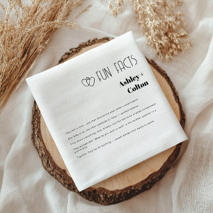 Einfache minimalistische lustige Fakten Paar Herze Serviette