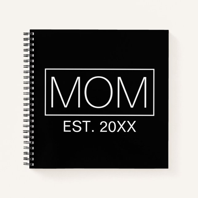 Einfache Minimalistische Mama Typografie | Noteboo Notizbuch (Vorderseite)