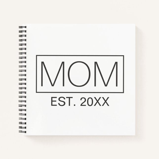 Einfache Minimalistische Mama Typografie | Noteboo Notizbuch (Vorderseite)