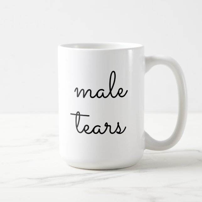 Einfache Minimalistische männliche Tränen Funny Gi Kaffeetasse (Rechts)