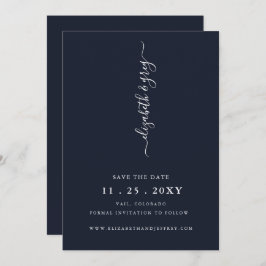 Einfache Minimalistische Marine Save the Date Ankündigung