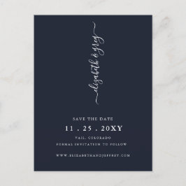 Einfache Minimalistische Marine Save the Date Ankündigungspostkarte