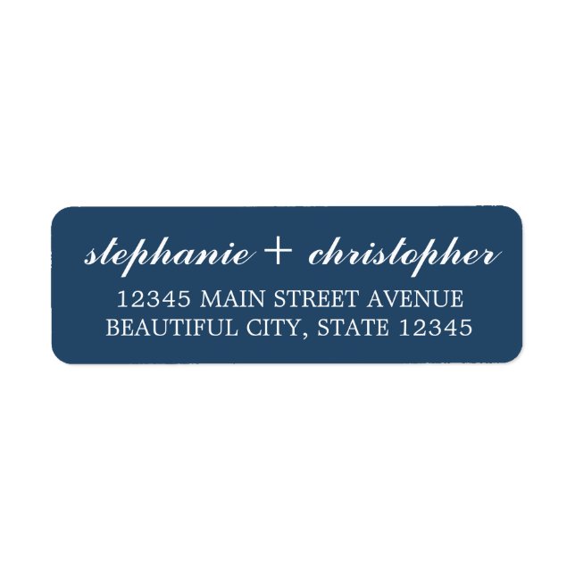 Einfache Minimalistische Midnight Blue Script Typo (Vorne)