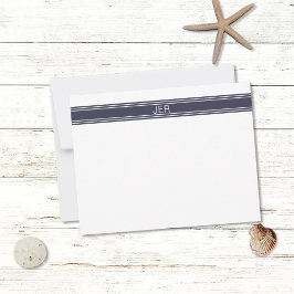 Einfache Minimalistische Mit Monogramm Farbe Weiß Mitteilungskarte