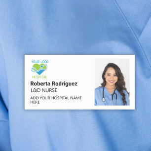 Einfache Minimalistische Mitarbeiter des Krankenha Namensschild