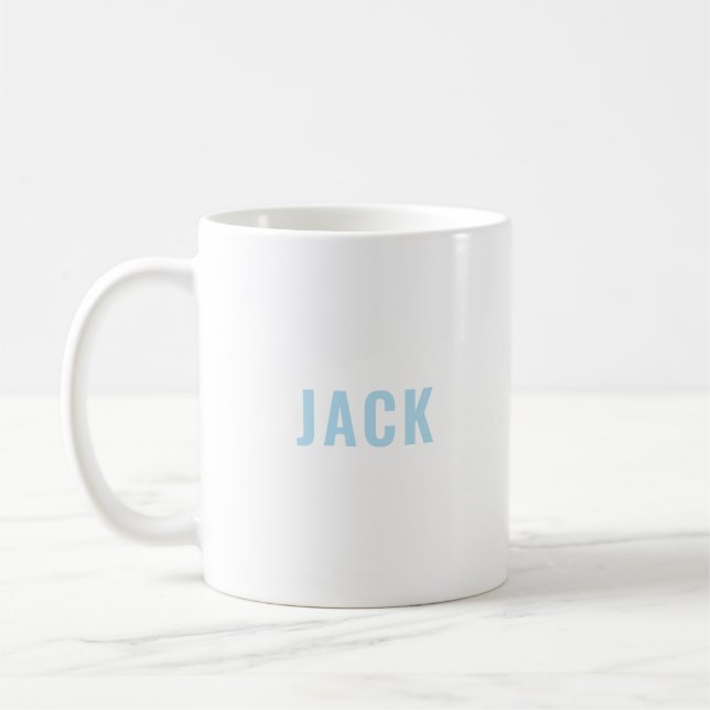 Einfache Minimalistische, moderne Blue Monogram Na Kaffeetasse (Links)
